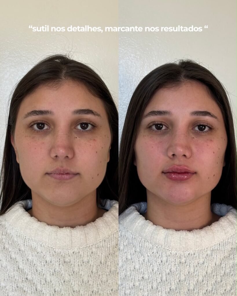 Antes e depois · Lábios
