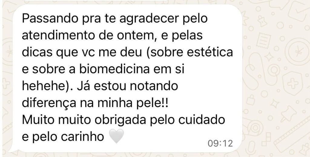 Mensagem de paciente via WhatsApp