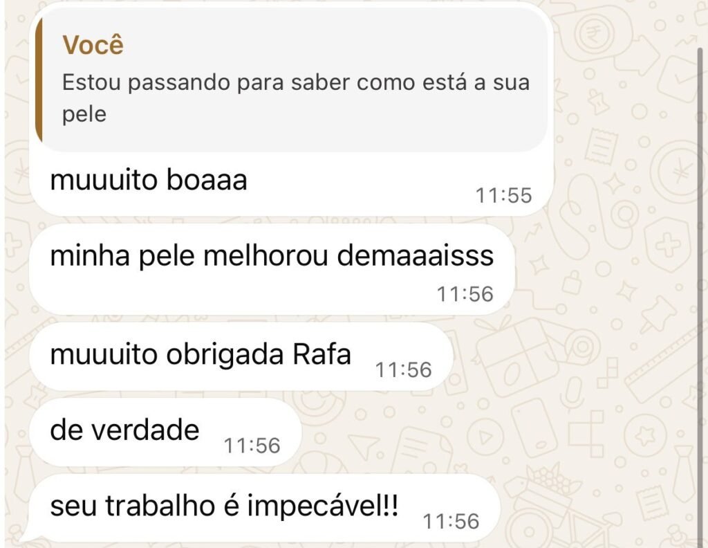 Mensagem de paciente via WhatsApp