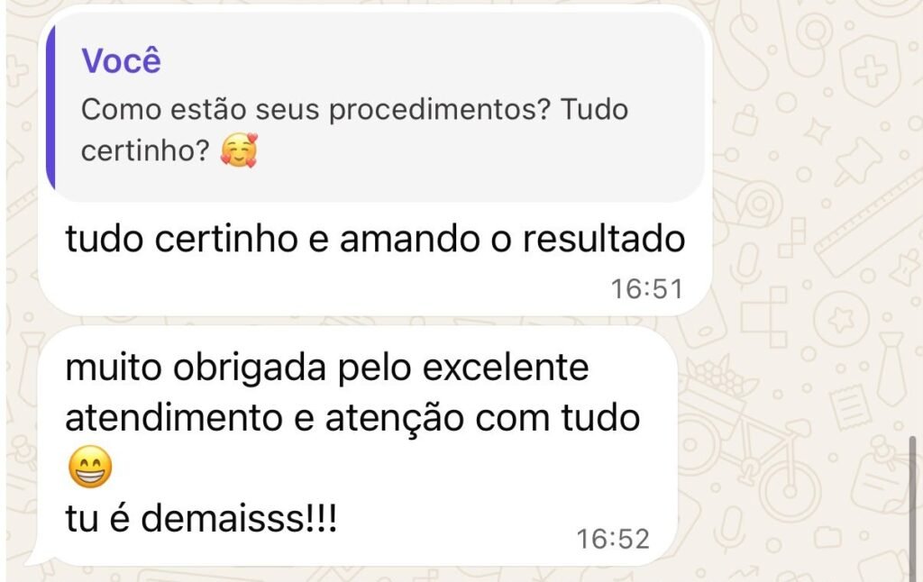 Mensagem de paciente via WhatsApp