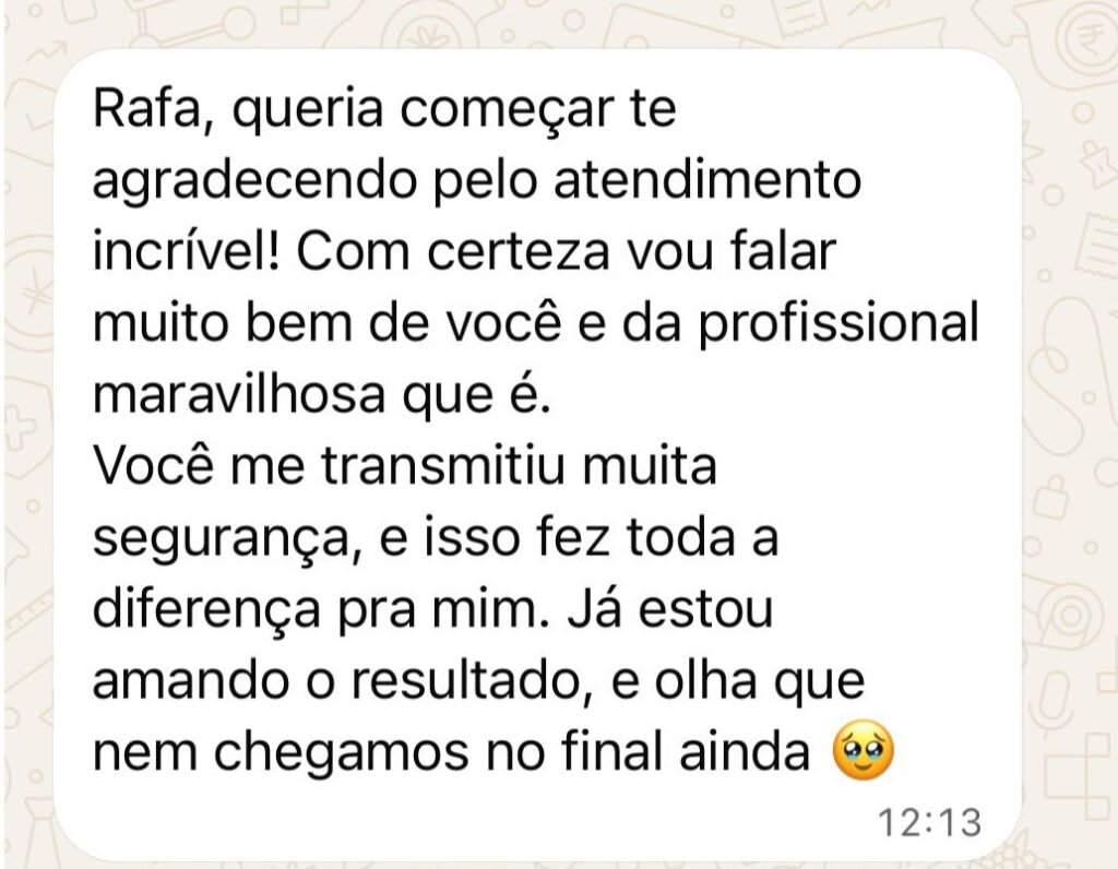 Mensagem de paciente via WhatsApp