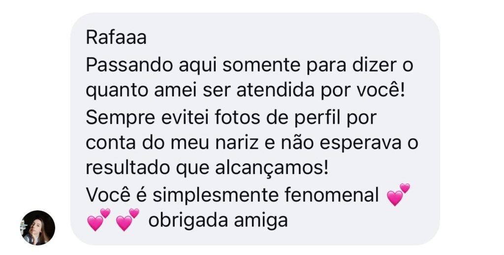 Mensagem de paciente via Instagram