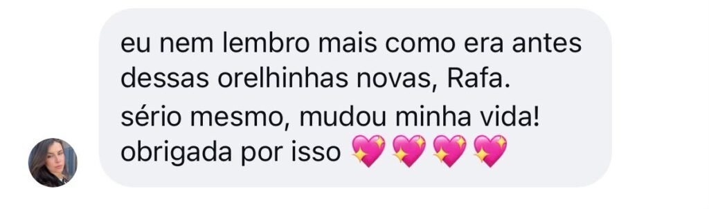 Mensagem de paciente via Instagram
