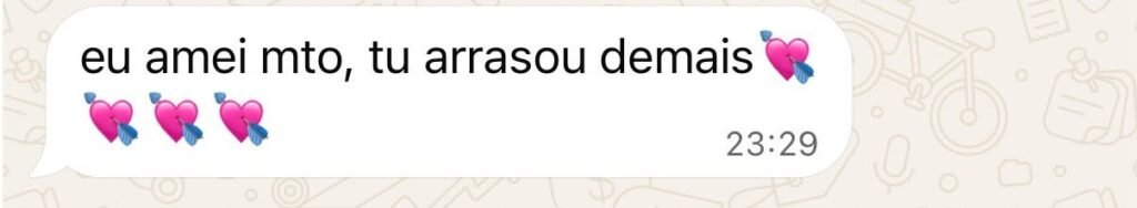 Mensagem de paciente via WhatsApp